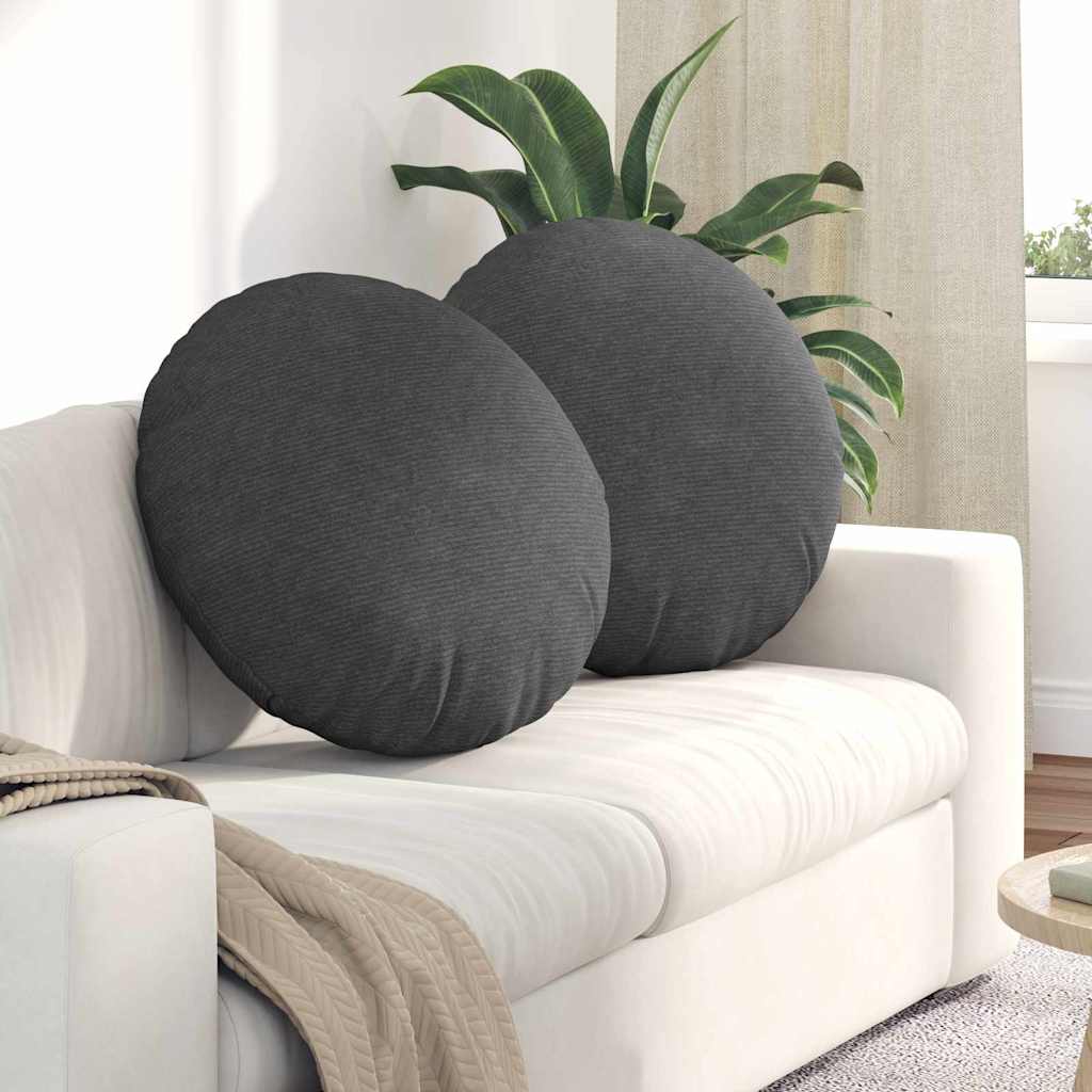 vidaXL Μαξιλάρια καθισμάτων 2 pcs Σκούρο Γκρι Ø 80 cm