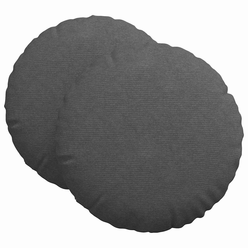 vidaXL Μαξιλάρια καθισμάτων 2 pcs Σκούρο Γκρι Ø 80 cm