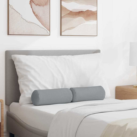 vidaXL Μαξιλάρια Στήριγμα 2 pcs Ανοιχτό γκρι Ø 15 x 40 εκ ύφασμα