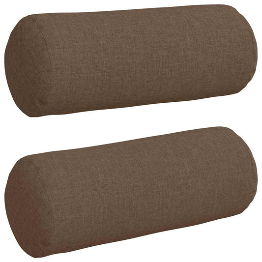 vidaXL Μαξιλάρια Στήριγμα 2 pcs Καφέ Ø 15 x 40 εκ ύφασμα