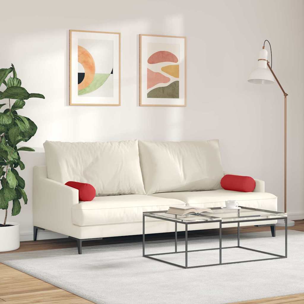 vidaXL Μαξιλάρια Στήριγμα 2 pcs Κόκκινο Ø 15 x 40 εκ ύφασμα