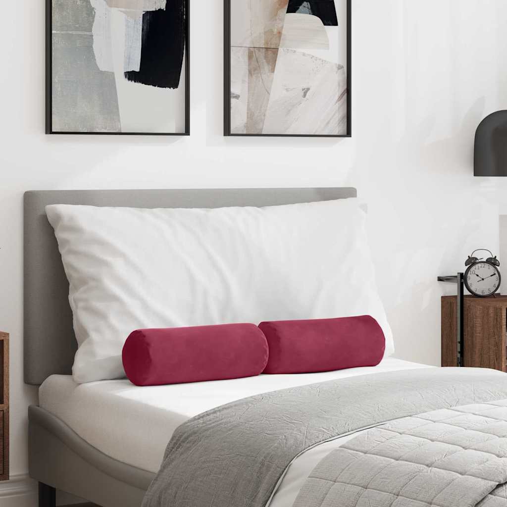 vidaXL Μαξιλάρια Στήριγμα 2 pcs Κόκκινο Ø 15 x 40 εκ