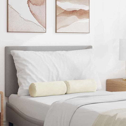 vidaXL Μαξιλάρια Στήριγμα 2 pcs Κρεμ Ø 15 x 40 εκ Υφασμάτινο Κορντουρά