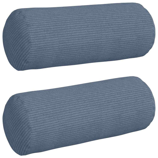 vidaXL Μαξιλάρια Στήριγμα 2 pcs Μπλε Ø 15 x 40 εκ Υφασμάτινο Κορντουρά