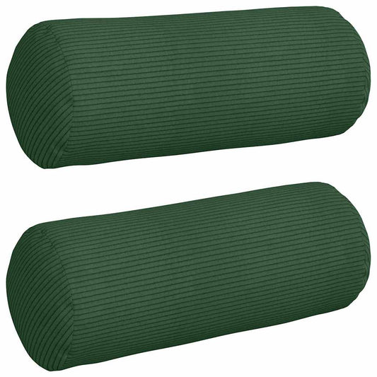 vidaXL Μαξιλάρια Στήριγμα 2 pcs Σκούρο Πράσινο Ø 15 x 40 εκ