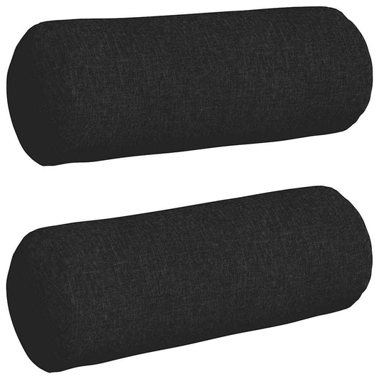 vidaXL Μαξιλάρια Στήριγμα 2 pcs Μαύρο Ø 25 x 70 cm ύφασμα