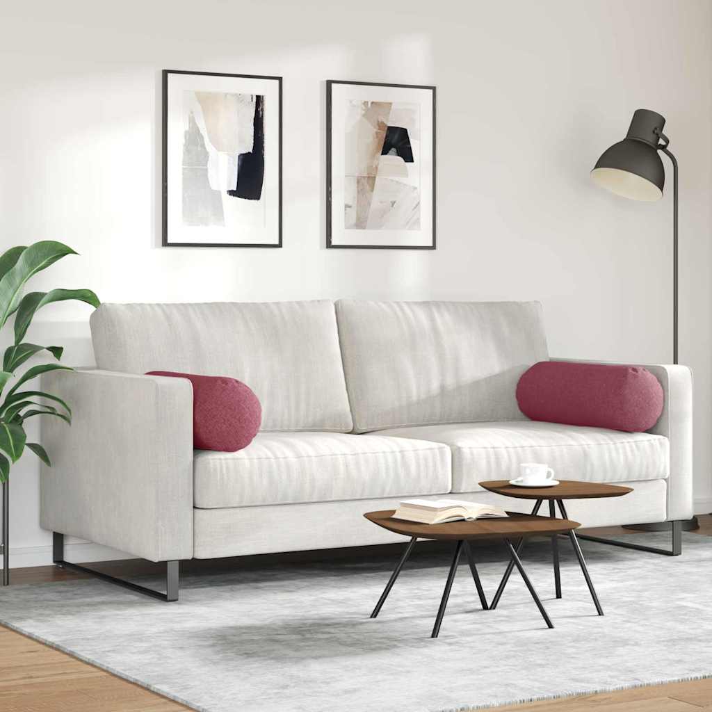 vidaXL Μαξιλάρια Στήριγμα 2 pcs Κόκκινο Ø 25 x 70 cm ύφασμα