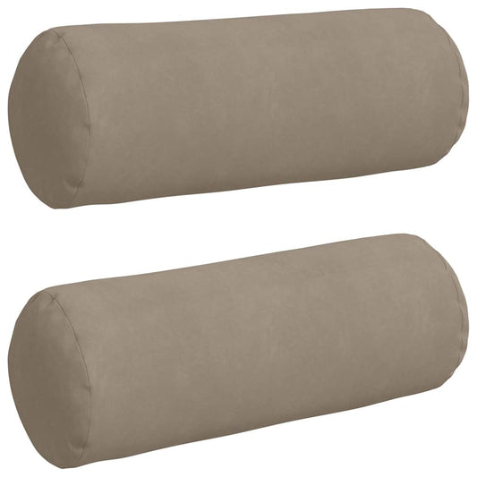 vidaXL Μαξιλάρια Στήριγμα 2 pcs Taupe Ø 25 x 70 cm Ύφασμα Μικροΐνας