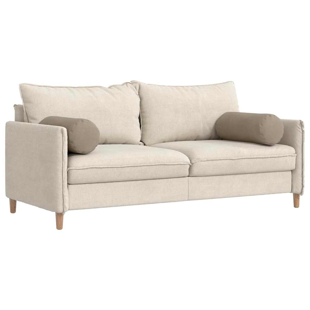 vidaXL Μαξιλάρια Στήριγμα 2 pcs Taupe Ø 25 x 70 cm Ύφασμα Μικροΐνας