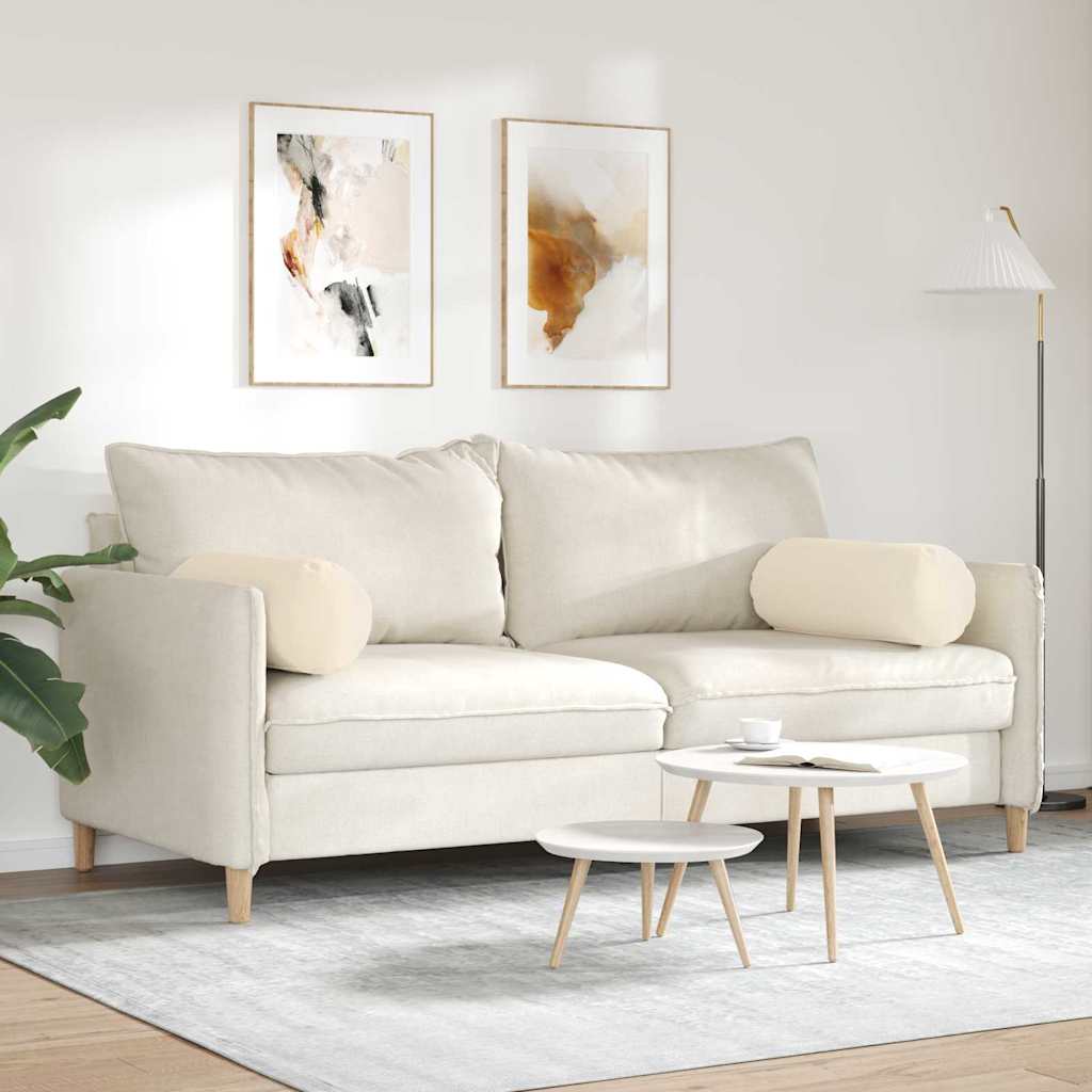 vidaXL Μαξιλάρια Στήριγμα 2 pcs Μπεζ Ø 25 x 70 cm Ύφασμα Μικροΐνας