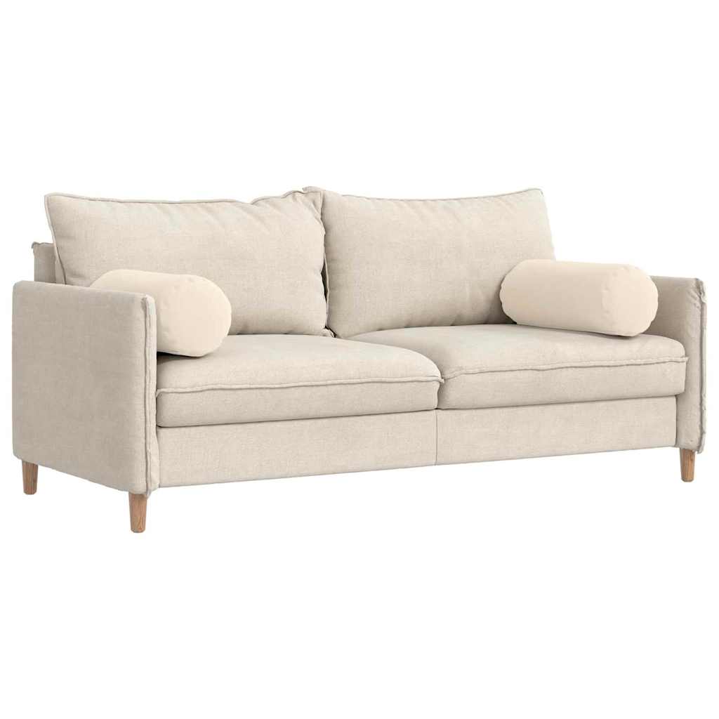 vidaXL Μαξιλάρια Στήριγμα 2 pcs Μπεζ Ø 25 x 70 cm Ύφασμα Μικροΐνας