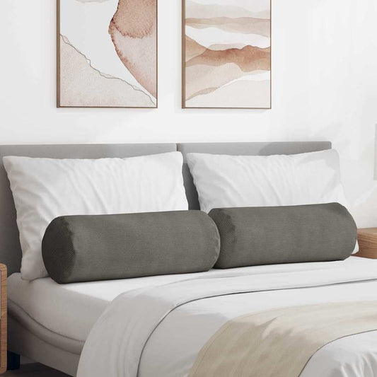 vidaXL Μαξιλάρια Στήριγμα 2 pcs Ανοιχτό γκρι Ø 25 x 70 cm