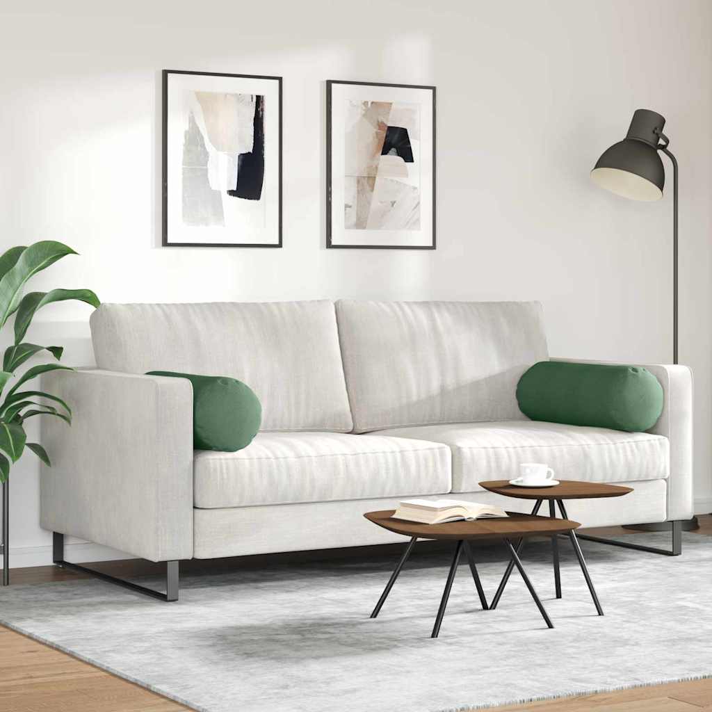 vidaXL Μαξιλάρια Στήριγμα 2 pcs Σκούρο Πράσινο Ø 25 x 70 cm