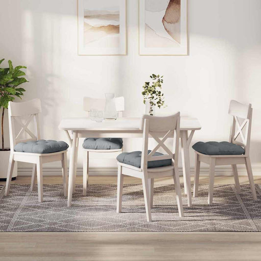 vidaXL Μαξιλάρια καθισμάτων 4 pcs Ανοιχτό γκρι 40 x 40 x 12 εκ. ύφασμα