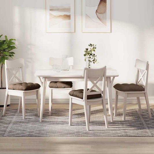 vidaXL Μαξιλάρια καθισμάτων 4 pcs Καφέ 40 x 40 x 12 εκ. ύφασμα