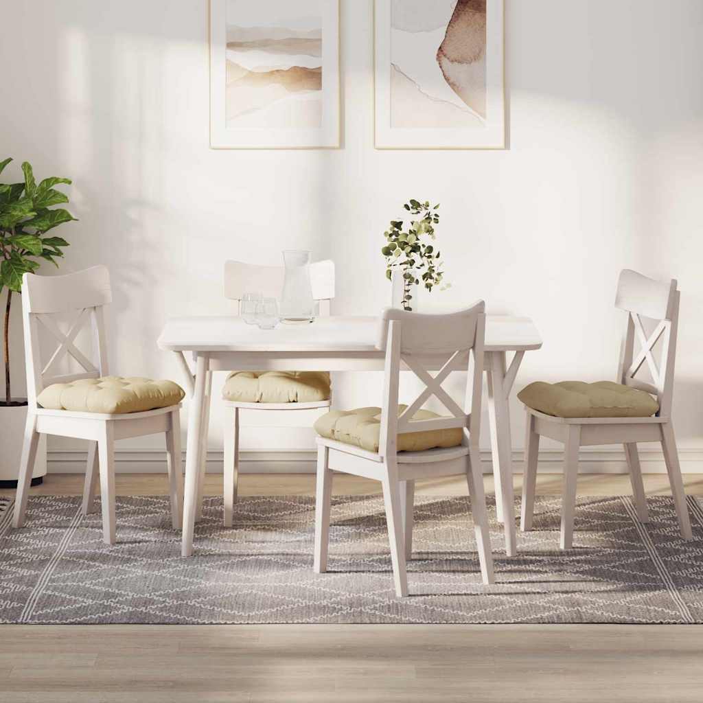 vidaXL Μαξιλάρια καθισμάτων 4 pcs Κρεμ 40 x 40 x 12 εκ. ύφασμα