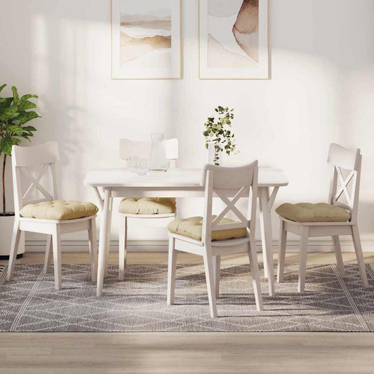 vidaXL Μαξιλάρια καθισμάτων 4 pcs Κρεμ 40 x 40 x 12 εκ. ύφασμα