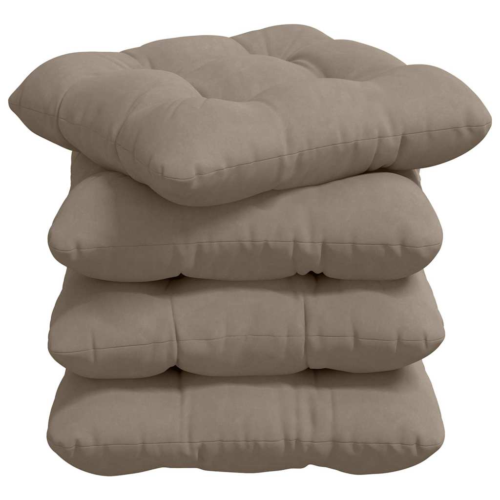 vidaXL Μαξιλάρια καθισμάτων 4 pcs Taupe 40 x 40 cm Ύφασμα Μικροΐνας