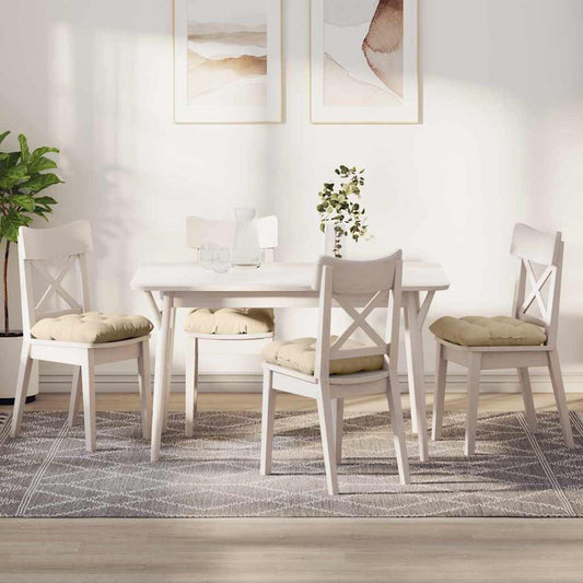 vidaXL Μαξιλάρια καθισμάτων 4 pcs Κρεμ 40 x 40 cm Ύφασμα Μικροΐνας