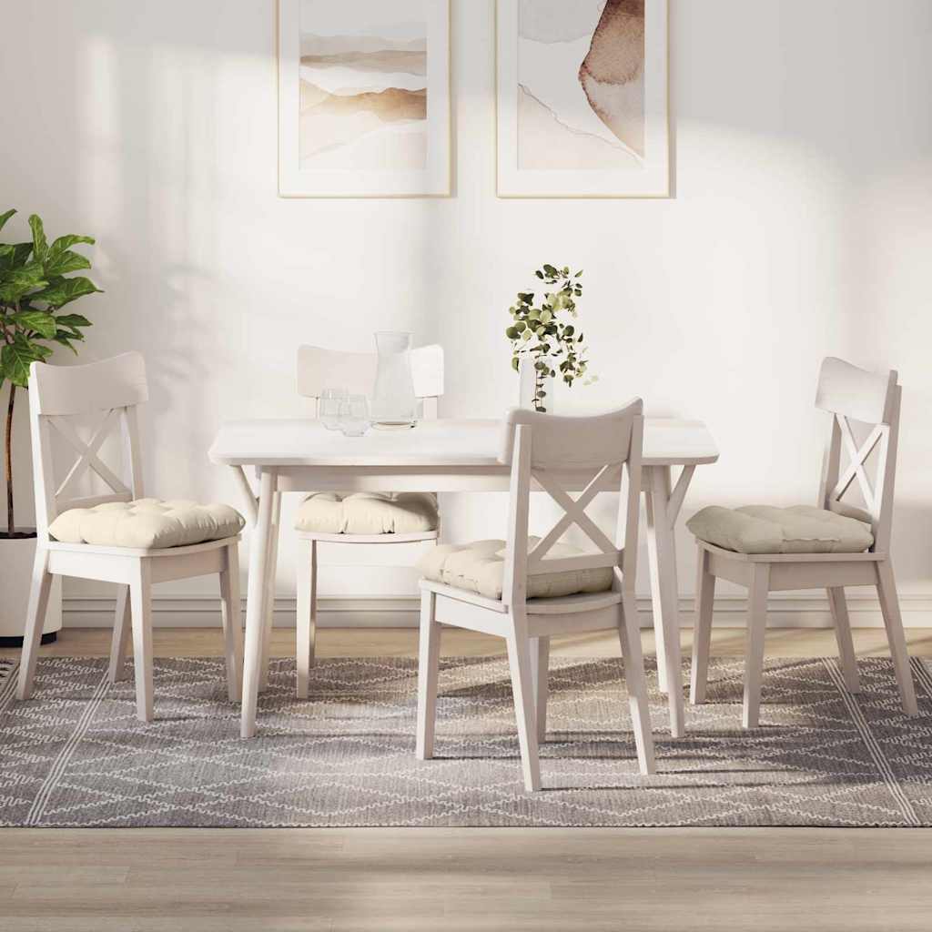 vidaXL Μαξιλάρια καθισμάτων 4 pcs Κρεμ 40 x 40 cm Υφασμάτινο Κορντουρά