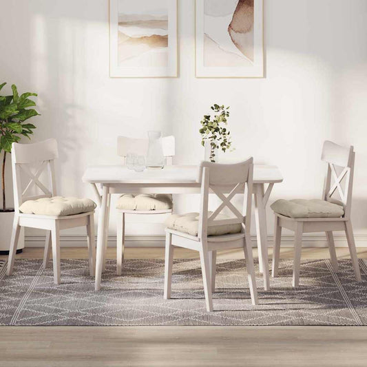vidaXL Μαξιλάρια καθισμάτων 4 pcs Κρεμ 40 x 40 cm Υφασμάτινο Κορντουρά