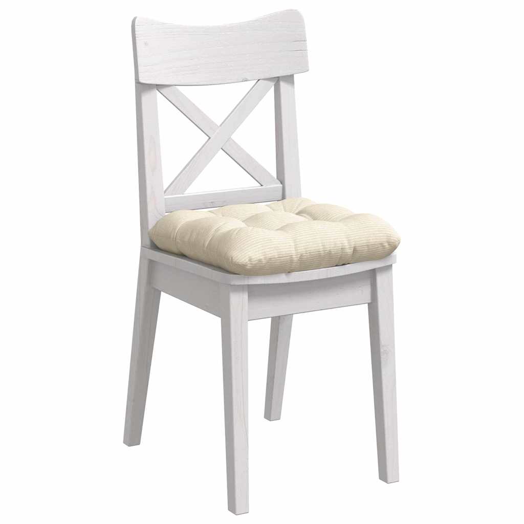 vidaXL Μαξιλάρια καθισμάτων 4 pcs Κρεμ 40 x 40 cm Υφασμάτινο Κορντουρά