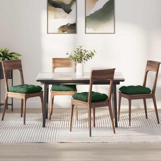 vidaXL Μαξιλάρια καθισμάτων 4 pcs Σκούρο Πράσινο 40 x 40 cm