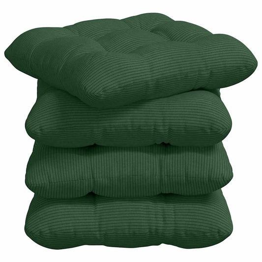 vidaXL Μαξιλάρια καθισμάτων 4 pcs Σκούρο Πράσινο 40 x 40 cm