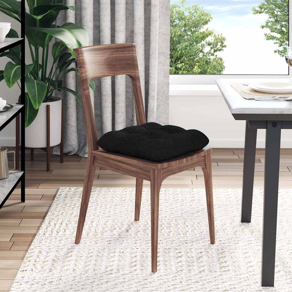 vidaXL Μαξιλάρια καθισμάτων 4 pcs Μαύρο 45 x 45 x 12 εκ. ύφασμα