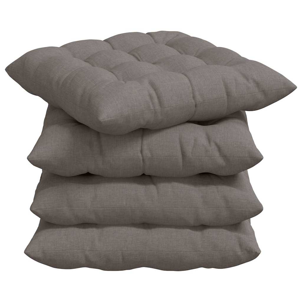 vidaXL Μαξιλάρια καθισμάτων 2 pcs Taupe 40 x 40 x 6 cm ύφασμα