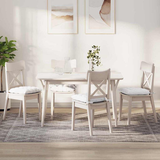 vidaXL Μαξιλάρια καθισμάτων 2 pcs Λευκό 40 x 40 x 6 cm ύφασμα