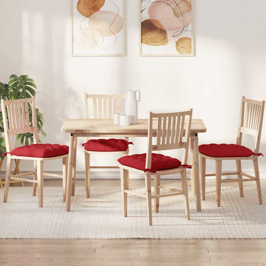 vidaXL Μαξιλάρια καθισμάτων 2 pcs Κόκκινο 40 x 40 x 6 cm ύφασμα