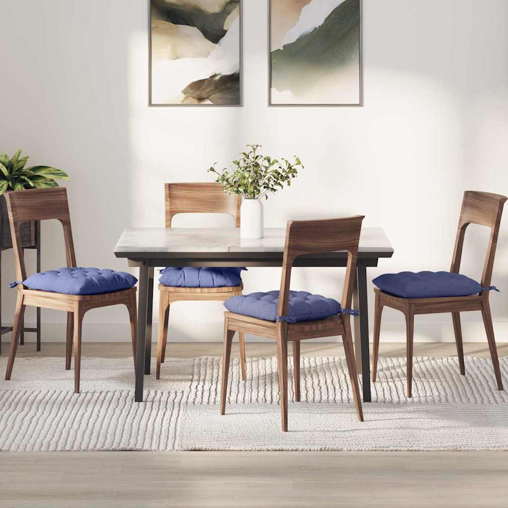 vidaXL Μαξιλάρια καθισμάτων 2 pcs Μπλε τζην 40 x 40 x 6 cm ύφασμα