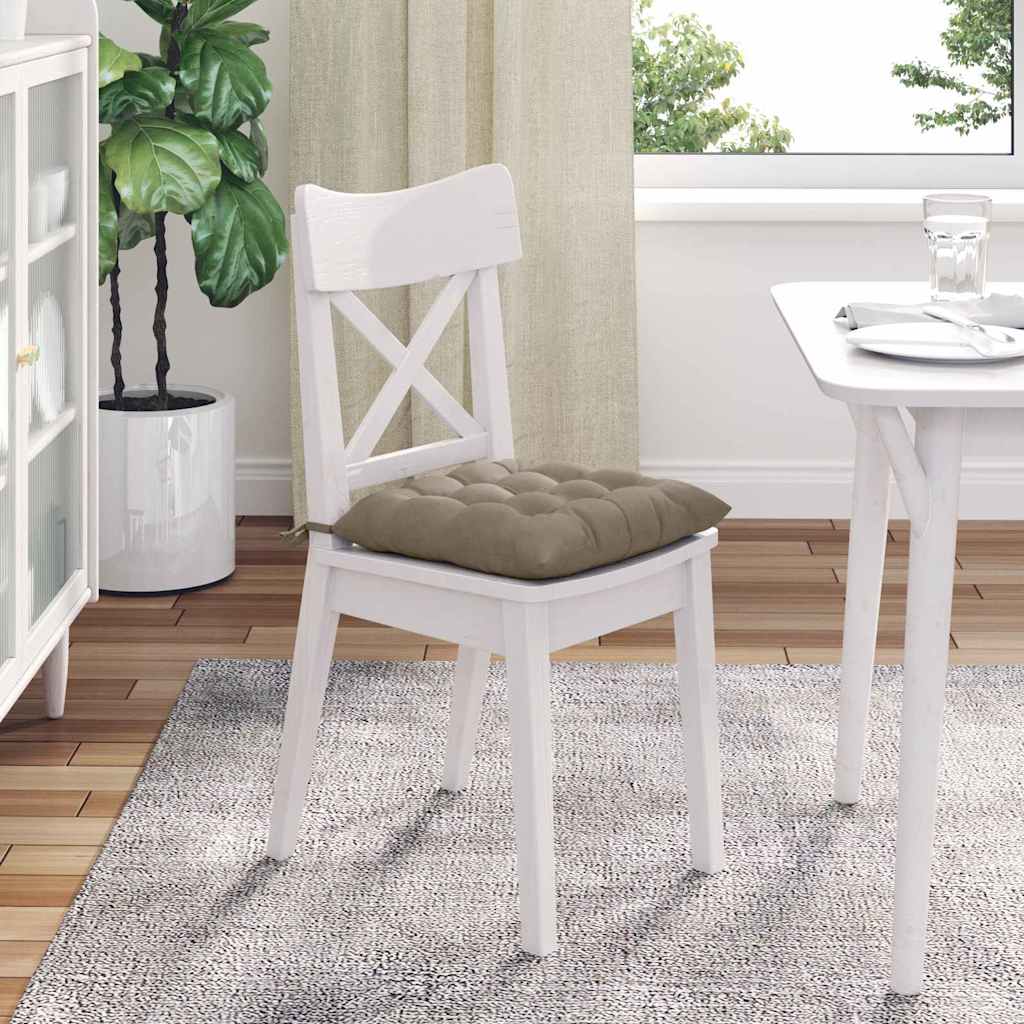 vidaXL Μαξιλάρια καθισμάτων 4 pcs Taupe 40 x 40 cm Ύφασμα Μικροΐνας