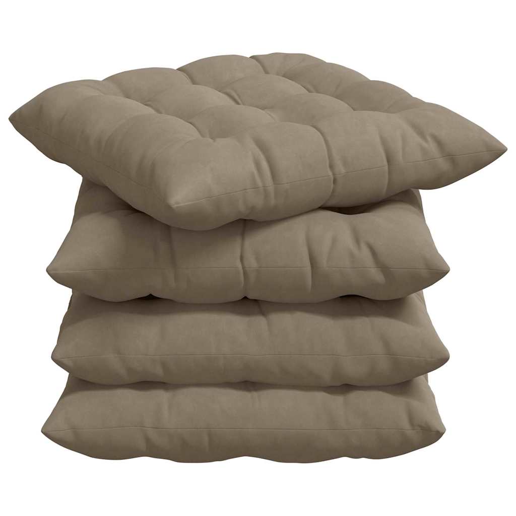 vidaXL Μαξιλάρια καθισμάτων 4 pcs Taupe 40 x 40 cm Ύφασμα Μικροΐνας