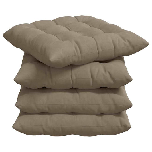 vidaXL Μαξιλάρια καθισμάτων 4 pcs Taupe 40 x 40 cm Ύφασμα Μικροΐνας