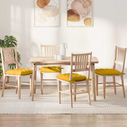 vidaXL Μαξιλάρια καθισμάτων 4 pcs Απαλό Κίτρινο 40 x 40 x 6 cm