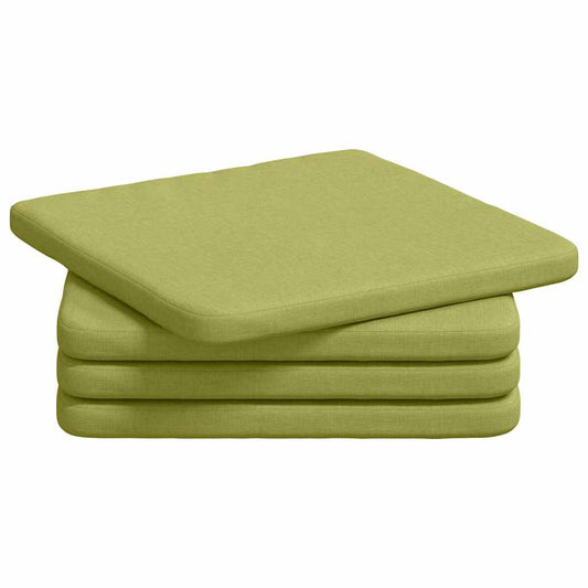 vidaXL Μαξιλάρια καθισμάτων 4 pcs Ανοιχτό Πράσινο 40 x 40 x 3 cm