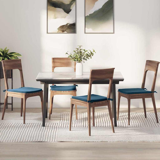 vidaXL Μαξιλάρια καθισμάτων 4 pcs Μπλε 40 x 40 x 3 cm Βελούδο