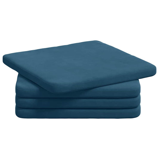 vidaXL Μαξιλάρια καθισμάτων 4 pcs Μπλε 40 x 40 x 3 cm Βελούδο