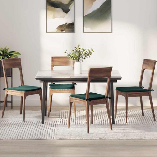 vidaXL Μαξιλάρια καθισμάτων 4 pcs Σκούρο Πράσινο 40 x 40 x 3 cm