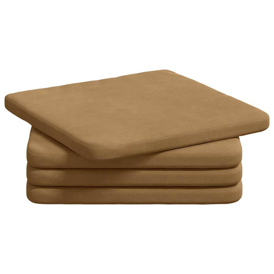 vidaXL Μαξιλάρια καθισμάτων 4 pcs Καφέ 40 x 40 x 3 cm Βελούδο