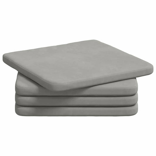 vidaXL Μαξιλάρια καθισμάτων 4 pcs Ανοιχτό γκρι 40 x 40 x 3 cm