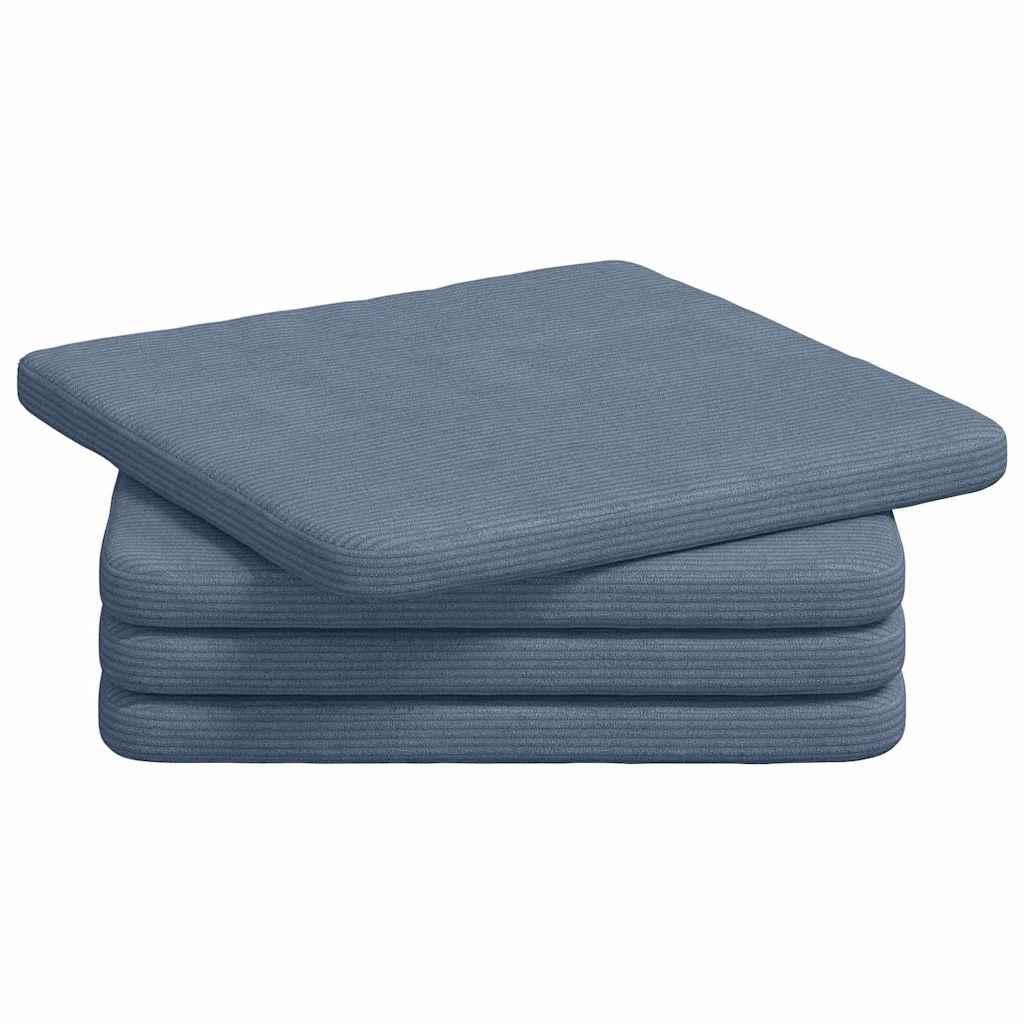 vidaXL Μαξιλάρια καθισμάτων 4 pcs Μπλε 40 x 40 x 3 cm