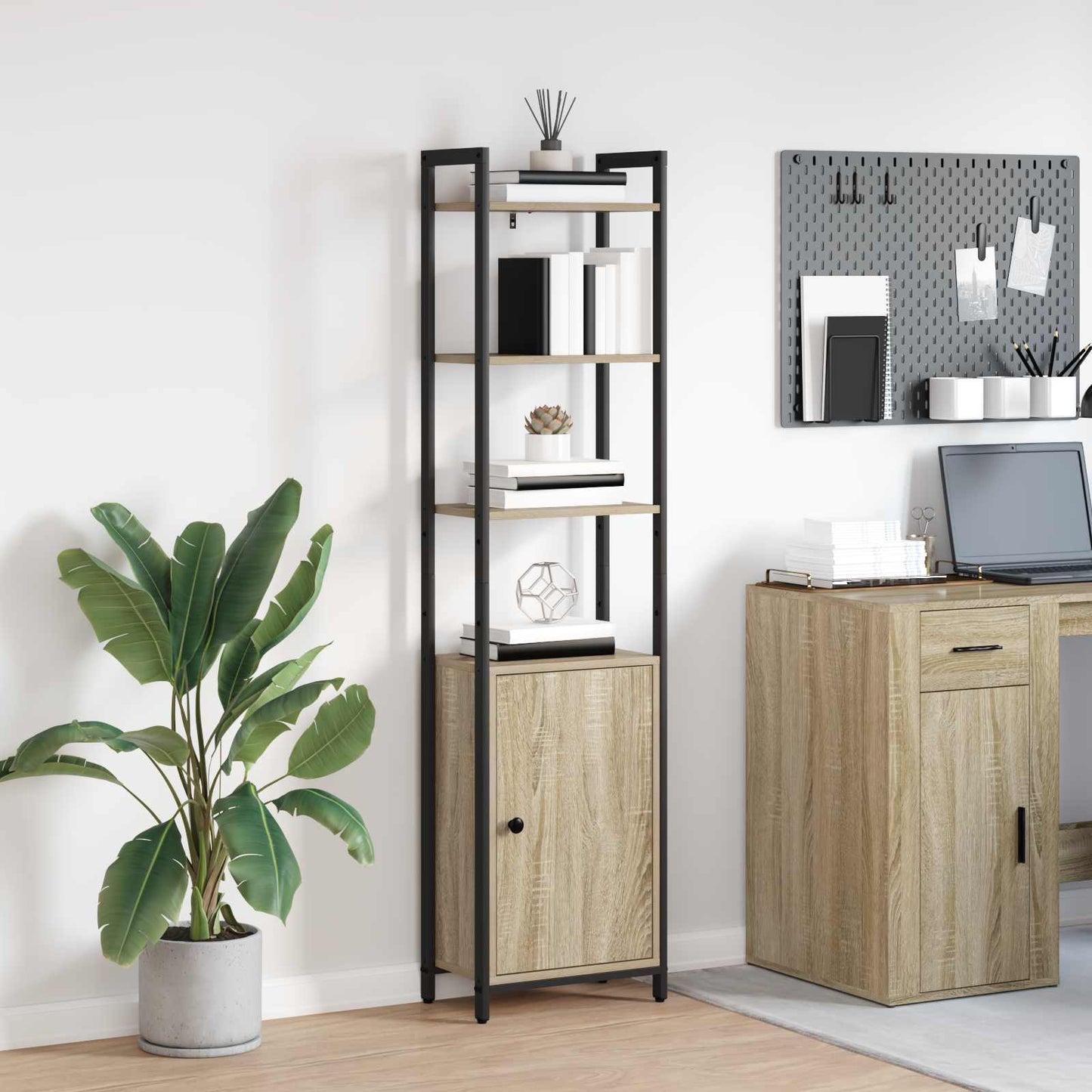 vidaXL Βιβλιοθήκη Δρύς Sonoma 40 x 24 x 161 εκ Επεξεργασμένο ξύλο