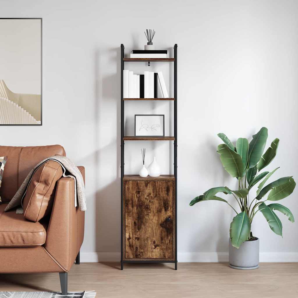 vidaXL Βιβλιοθήκη Καπνιστό Δρύς 40 x 24 x 161 εκ Επεξεργασμένο ξύλο