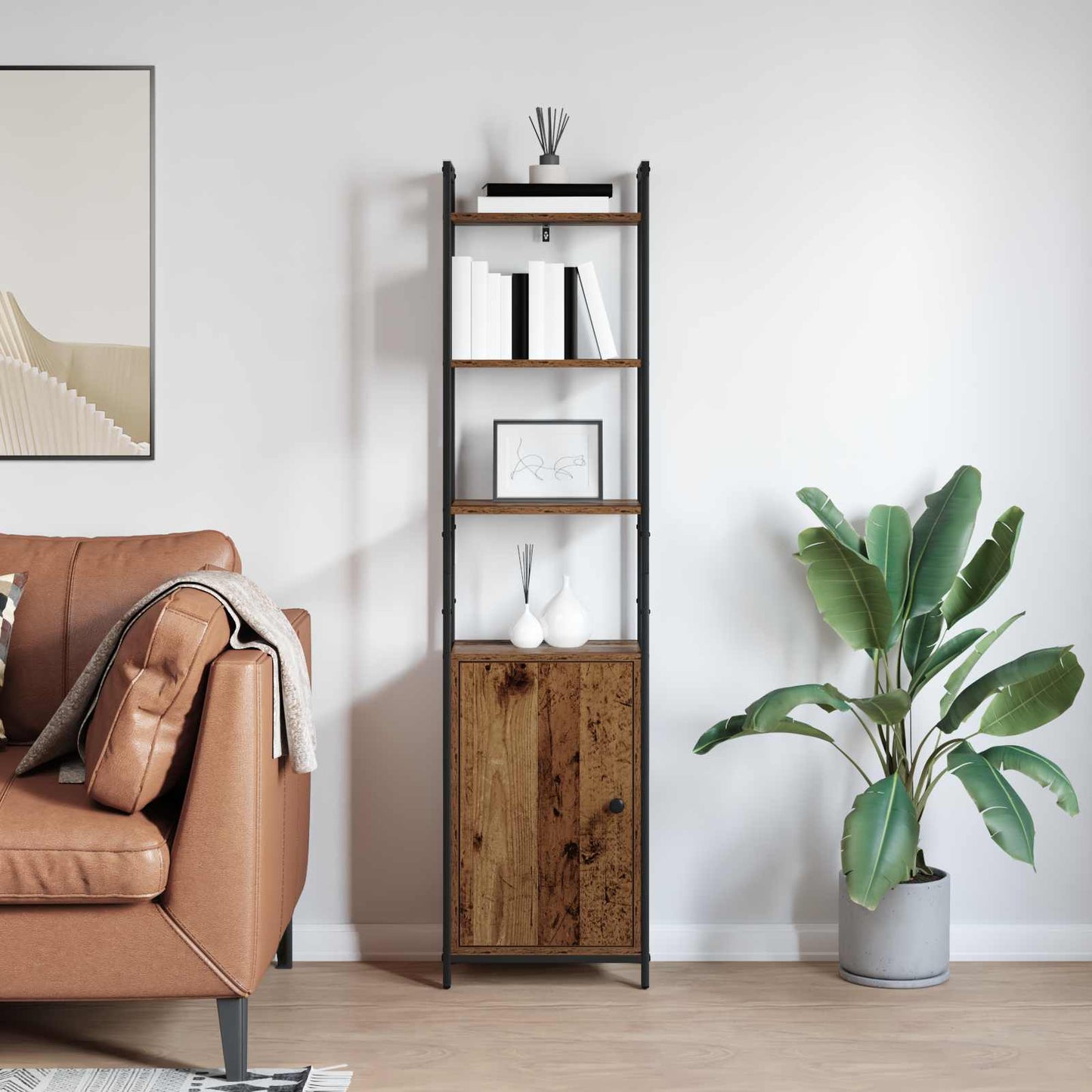 vidaXL Βιβλιοθήκη Παλιό Ξύλο 40 x 24 x 161 εκ Επεξεργασμένο ξύλο
