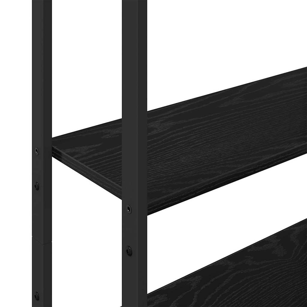 vidaXL Βιβλιοθήκη Μαύρη Οξυά 60 x 24 x 161 εκ Επεξεργασμένο ξύλο