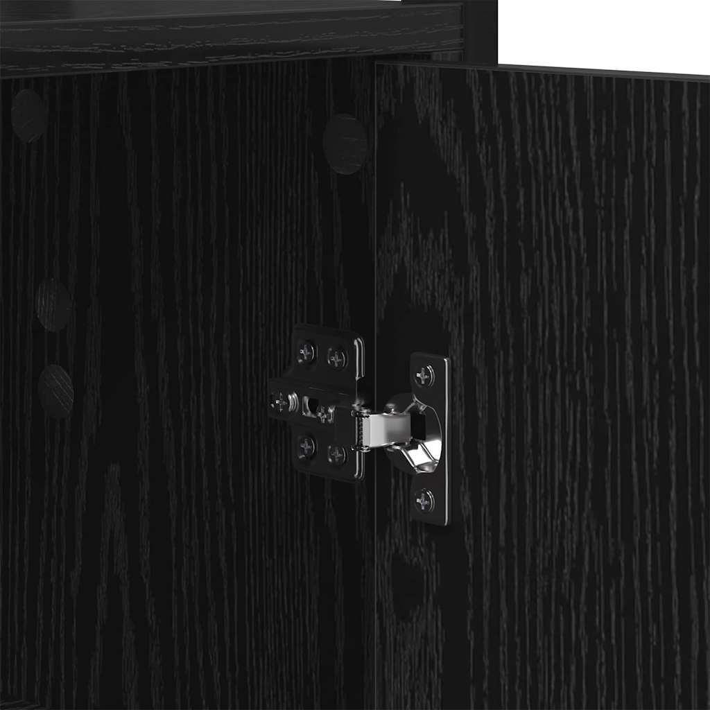 vidaXL Βιβλιοθήκη Μαύρη Οξυά 60 x 24 x 161 εκ Επεξεργασμένο ξύλο