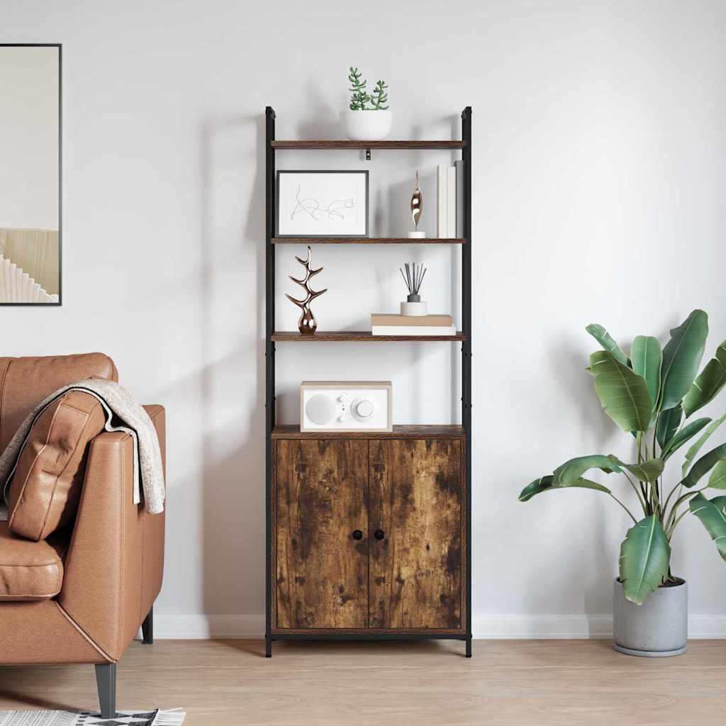 vidaXL Βιβλιοθήκη Καπνιστό Δρύς 60 x 24 x 161 εκ Επεξεργασμένο ξύλο